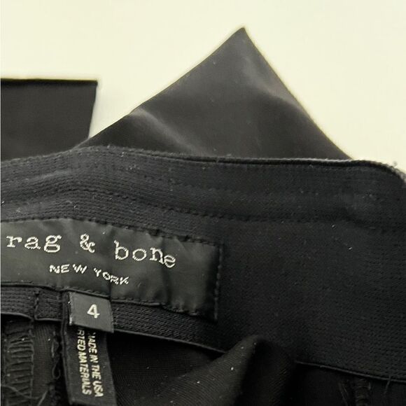 Rag & Bone Polly black side zip ankle pants size 4 Pin-tucked Center Seams - Picture 12 of 16